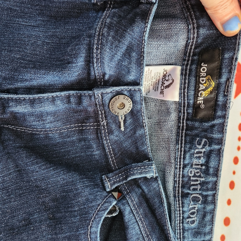 Jordache Cropped *Sz 14*Jeans worn 1 time. *Excellent Condition* Med Rise - Picture 4 of 10